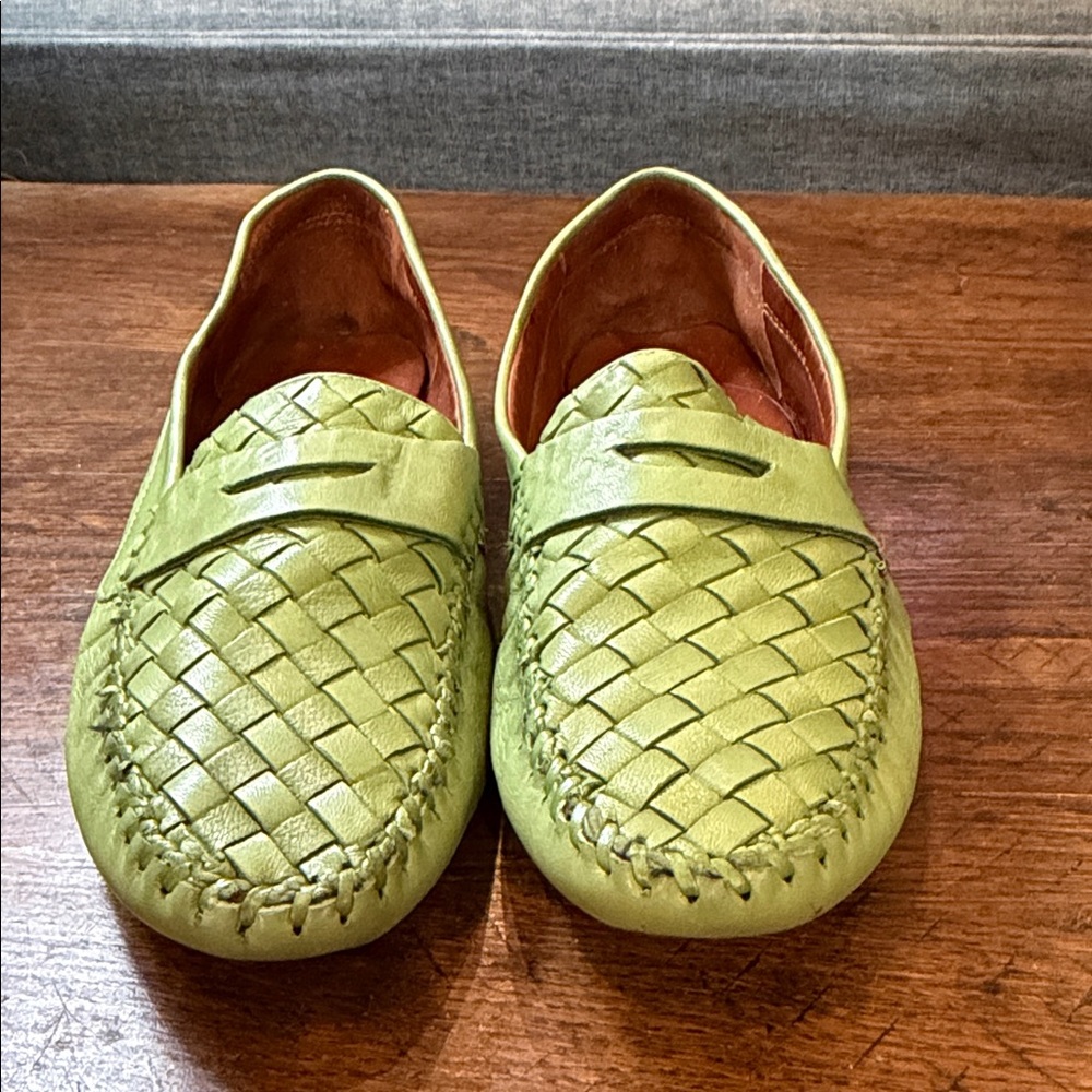 Robert Zur Green Woven Loafers
